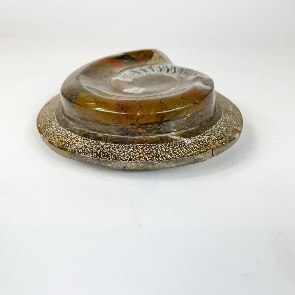 Polished Ammonite Fossil Brown Paperweight In Matrix 5.5" - Picture 4 of 6